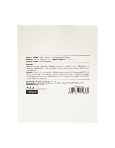 Cintres en Plastique avec Crochets