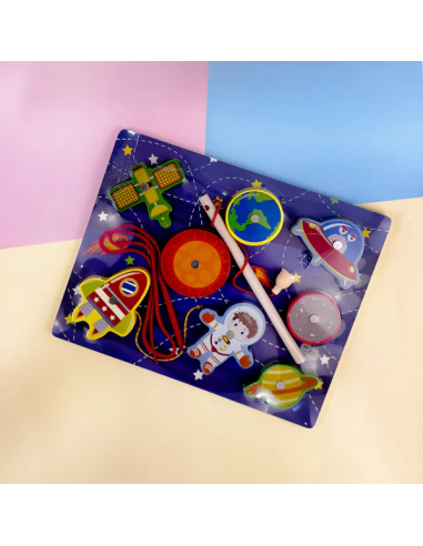 Puzzle Magnétique en Bois Pêche