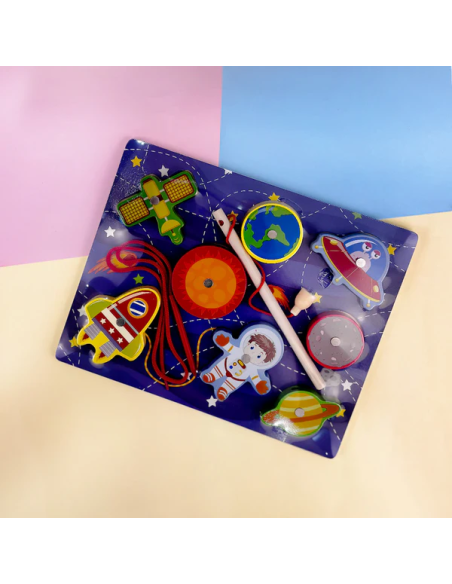 Puzzle Magnétique en Bois Pêche