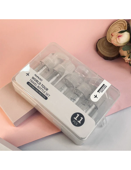 Set Complet de Flacons de Voyage Tour du Monde (11 Pièces)