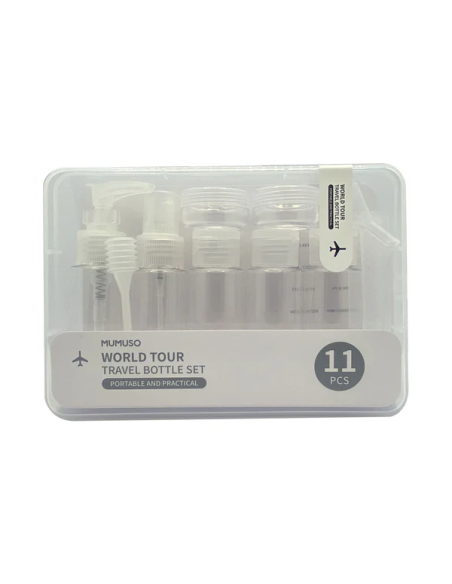 Set Complet de Flacons de Voyage Tour du Monde (11 Pièces)