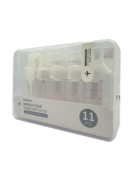 Set Complet de Flacons de Voyage Tour du Monde (11 Pièces)