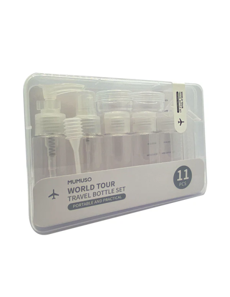 Set Complet de Flacons de Voyage Tour du Monde (11 Pièces)