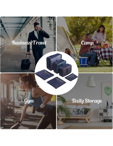 Ensemble de 6 Sacs de Rangement - Bleu Marine