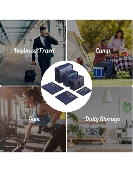 Ensemble de 6 Sacs de Rangement - Bleu Marine