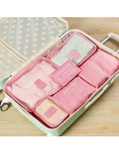 Ensemble de 6 Sacs de Rangement - Rose