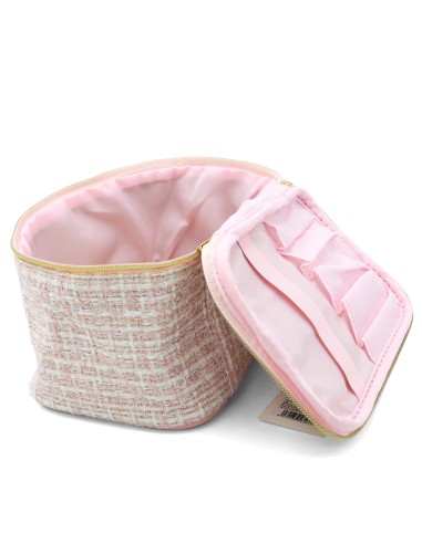 Trousse de Cosmétiques (Tissage Jacquard/Rose)