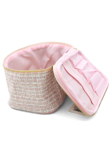 Trousse de Cosmétiques (Tissage Jacquard/Rose)
