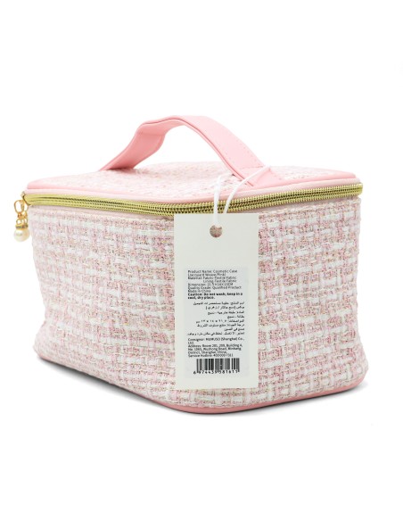 Trousse de Cosmétiques (Tissage Jacquard/Rose)