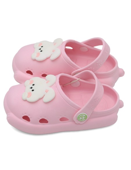 Sabots Enfant  Rose Motif Lapin Pointure 21-22