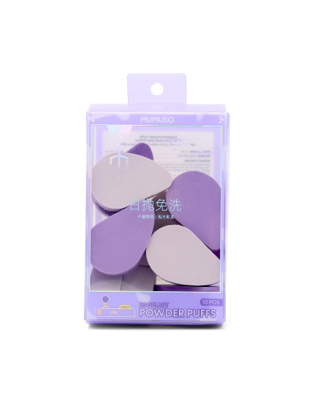 Houppettes de Poudre Aubergine (Double Usage Humide et Sec/10 Pcs)