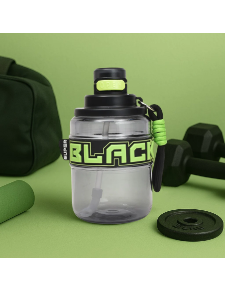 Bouteille D'Eau Portable avec Paille (930 Ml/Noir)