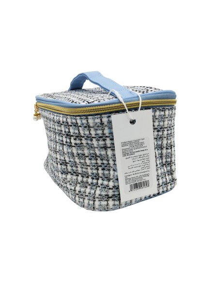 Trousse de Cosmétiques (Tissage Jacquard/Bleu)