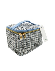 Trousse de Cosmétiques (Tissage Jacquard/Bleu)