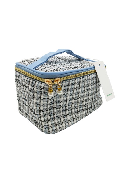 Trousse de Cosmétiques (Tissage Jacquard/Bleu)