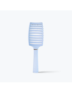 Brosse Démêlante Évidée avec Grattoir de Nettoyage (Bleue)