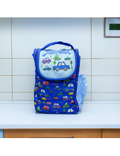 Sac à Lunch Bandoulière Véhicules Cartoon Bleu