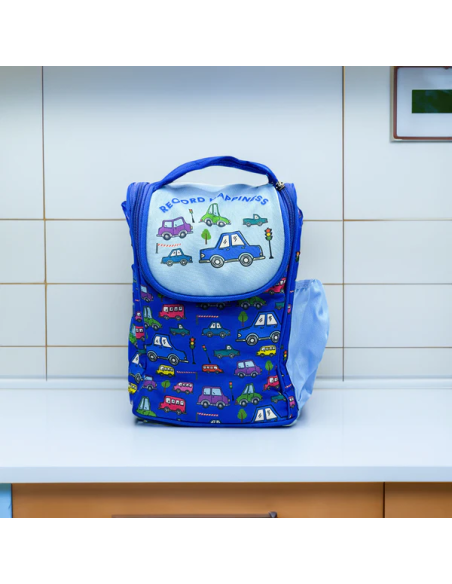 Sac à Lunch Bandoulière Véhicules Cartoon Bleu