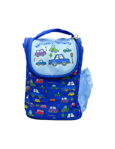 Sac à Lunch Bandoulière Véhicules Cartoon Bleu