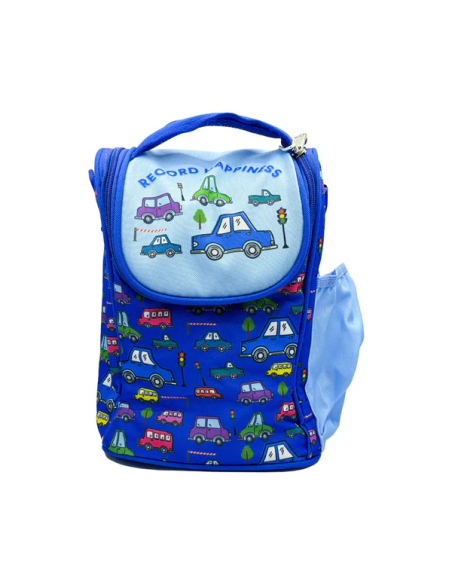 Sac à Lunch Bandoulière Véhicules Cartoon Bleu