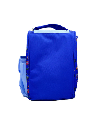 Sac à Lunch Bandoulière Véhicules Cartoon Bleu