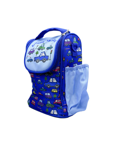 Sac à Lunch Bandoulière Véhicules Cartoon Bleu
