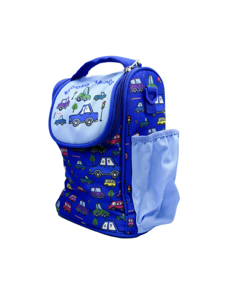 Sac à Lunch Bandoulière Véhicules Cartoon Bleu