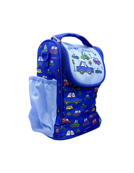 Sac à Lunch Bandoulière Véhicules Cartoon Bleu