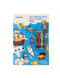 Livre De Coloriage A4 Avec Crayons De Couleur Robot