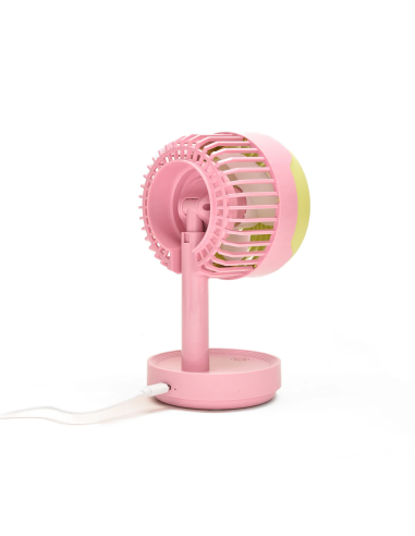 Ventilateur de Bureau Silencieux Rose et Jaune