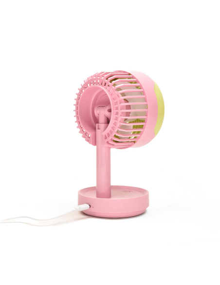 Ventilateur de Bureau Silencieux Rose et Jaune