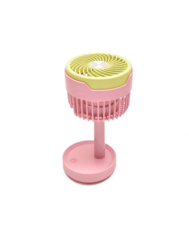 Ventilateur de Bureau Silencieux Rose et Jaune