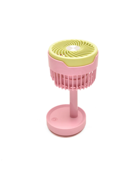 Ventilateur de Bureau Silencieux Rose et Jaune