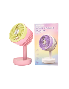 Ventilateur de Bureau Silencieux Rose et Jaune