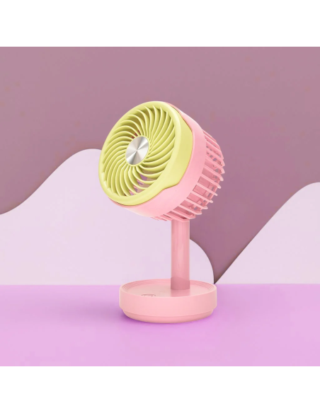 Ventilateur de Bureau Silencieux Rose et Jaune