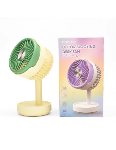 Ventilateur de Bureau Silencieux Vert et Jaune