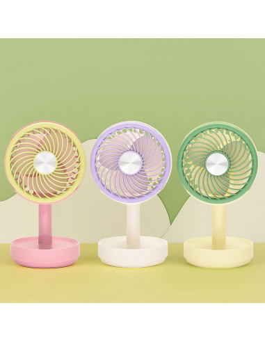 Ventilateur de Bureau Silencieux Violet et Blanc