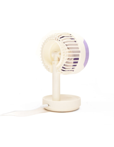 Ventilateur de Bureau Silencieux Violet et Blanc