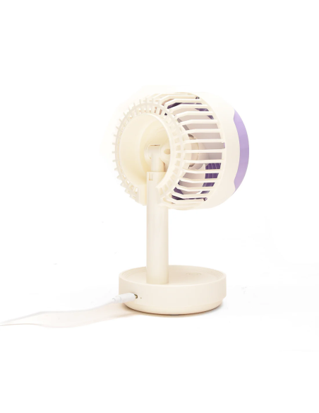 Ventilateur de Bureau Silencieux Violet et Blanc