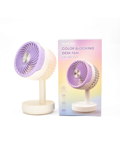 Ventilateur de Bureau Silencieux Violet et Blanc