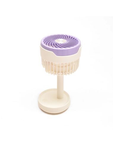 Ventilateur de Bureau Silencieux Violet et Blanc