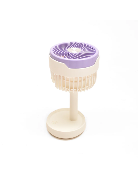 Ventilateur de Bureau Silencieux Violet et Blanc