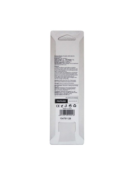 Câble USB Portable pour Iphone Noir (1 mètre)