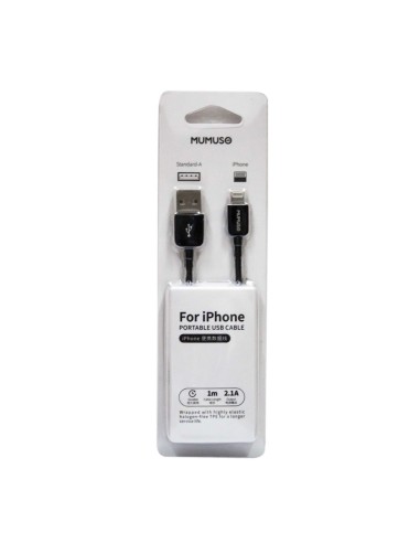 Câble USB Portable pour Iphone Noir (1 mètre)