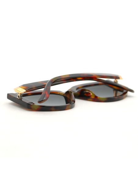 Lunettes de Soleil Premium Oval avec Monture Couleur Ecaille