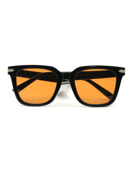 Lunettes de Soleil Carrées Simples Monture Noire & Verres Fauvess