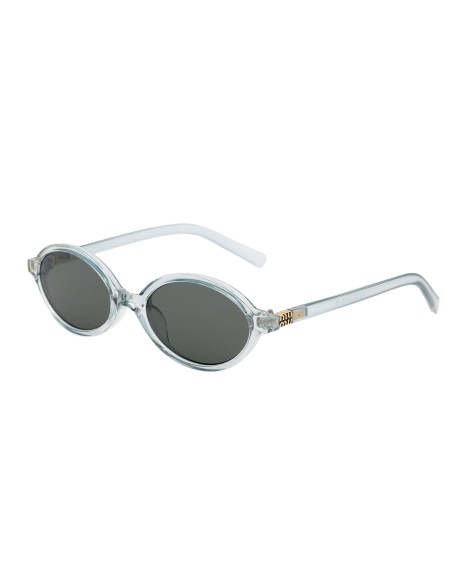 Lunettes de Soleil G15 Fashion Ovales avec Monture Grise Transparente