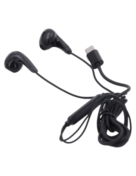 Écouteurs Intra-Auriculaires Filaires avec Connecteur Type-C - Noir