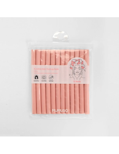 Bigoudis Flexibles Auto-Bouclants (12 Pièces/Rose)