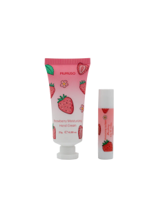 Coffret Crème Mains Nourrissante à la Fraise & Baume à...